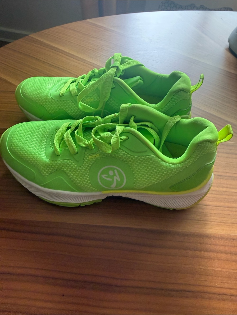Neon Lime Green Athletic Sneakers with White Sole